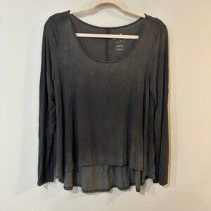 American Eagle Soft & Sexy Charcoal Long Sleeve Scoop Neck T-Shirt Size Medium